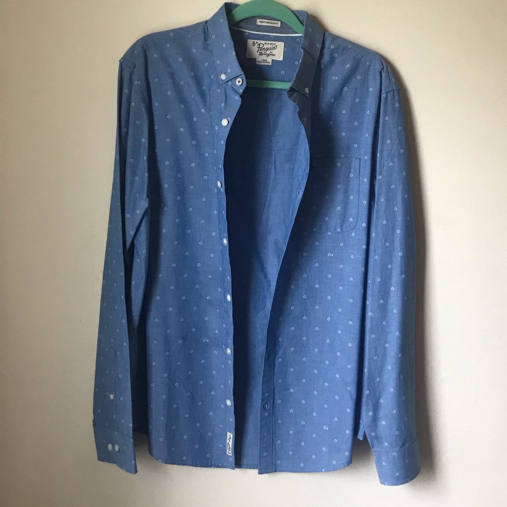 ORIGINAL PENGUIN heritage slim fit shirt size L New